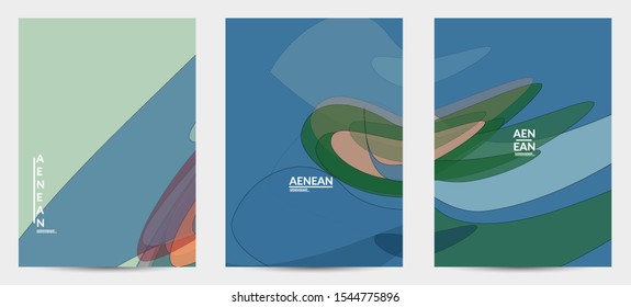 Flyer template with pastel colored  transparent overlapping shapes creating vector mixture of acrylic paint or watercolor effect. Marble texture flat colors simple organic shapes. Nature earth design.