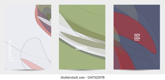 Flyer template with pastel colored  transparent overlapping shapes creating vector mixture of acrylic paint or watercolor effect. Marble texture flat colors simple organic shapes. Nature earth design.