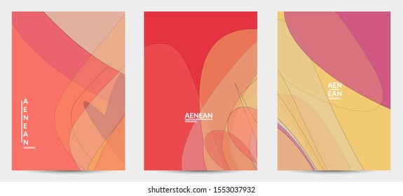 Flyer template with pastel colored  transparent overlapping shapes creating vector mixture of acrylic paint or watercolor effect. Marble texture flat colors simple organic shapes. Nature earth design.
