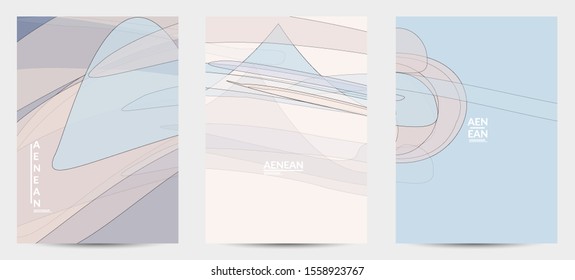 Flyer template with pastel colored  transparent overlapping shapes creating vector mixture of acrylic paint or watercolor effect. Marble texture flat colors simple organic shapes. Nature earth design.