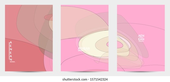Flyer template with pastel colored  transparent overlapping shapes creating vector mixture of acrylic paint or watercolor effect. Marble texture flat colors simple organic shapes. Nature earth design.