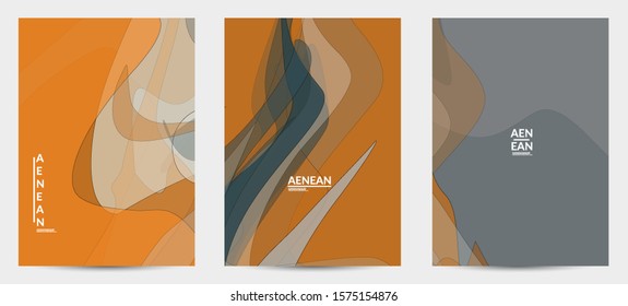 Flyer template with pastel colored  transparent overlapping shapes creating vector mixture of acrylic paint or watercolor effect. Marble texture flat colors simple organic shapes. Nature earth design.