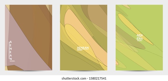 Flyer template with pastel colored  transparent overlapping shapes creating vector mixture of acrylic paint or watercolor effect. Marble texture flat colors simple organic shapes. Nature earth design.