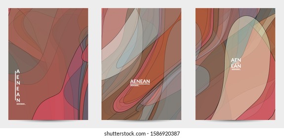 Flyer template with pastel colored  transparent overlapping shapes creating vector mixture of acrylic paint or watercolor effect. Marble texture flat colors simple organic shapes. Nature earth design.