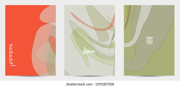 Flyer template with pastel colored  transparent overlapping shapes creating vector mixture of acrylic paint or watercolor effect. Marble texture flat colors simple organic shapes. Nature earth design.
