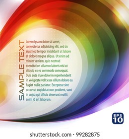 Flyer template with a rainbow curve. Vector