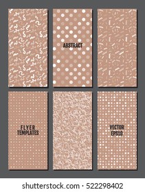 Flyer template set with rustic backgrounds in white color. simple geometric elements. 80s style  templates. Vector illustration for your graphic design.