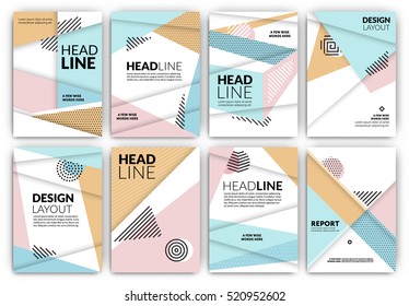 Flyer template set - Usable for Annual Report Cover - Leaflet presentation collection - Abstract background design - Usable for print or digital  - A4 standard format