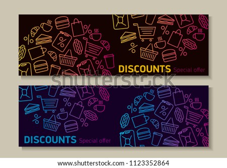 flyer template shop discounts announcement linear stock vector