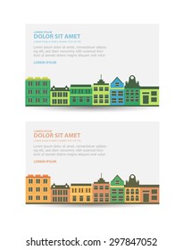 Flyer template town for managing and corporate business cards and invitations to urban style