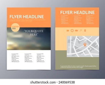 flyer template tri-fold vector illustration for use as product presentation or company annual report 