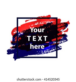 Flyer template. Urban style flyer with a space for text. Watercolor imitation background with a frame. Design for flyers, brochures, banner, poster, logo, logotype, cover, background etc. Vector EPS10