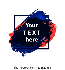 Flyer template. Urban style flyer with a space for text. Watercolor imitation background with a frame. Design for flyers, brochures, banner, poster, logo, logotype, cover, background etc. Vector EPS10