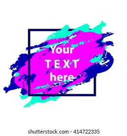 Flyer template. Urban style flyer with a space for text. Watercolor imitation background with a frame. Design for flyers, brochures, banner, poster, logo, logotype, cover, background etc. Vector EPS10
