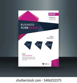 Flyer template. Vectical banner design. Modern abstract two side narrow brochure background. 