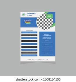 Flyer Template vector design for Brochure, Annual Report, Magazine, Poster, Corporate Presentation,layout modern with size A4, Front and back, Easy to use and edit.