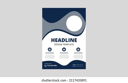 Flyer Template vector design. business flyer size A4 template, creative leaflet, Brochure, Annual Report, cover, poster, Corporate Presentation, print ready