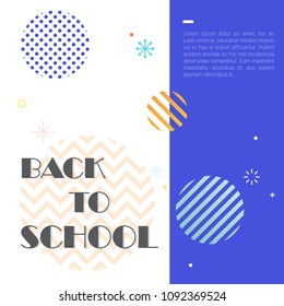 Flyer template vector illustration for Back to school sale.