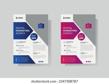 flyer template, vector modern simple unique school hospital medical new minimalist elegant flyer design in professional style