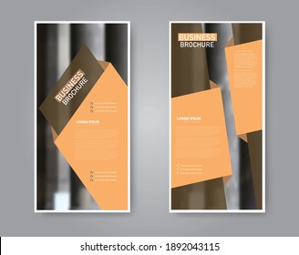 Plantilla de volante. Diseño vertical de pancartas. Moderno y abstracto fondo de folleto estrecho lateral. Ilustración vectorial. Color naranja.
