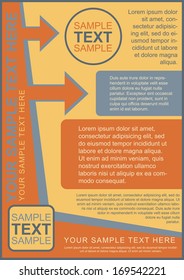 Flyer template vintage style orange and yellow