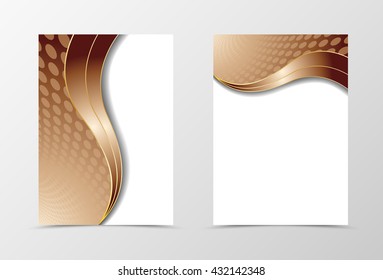 Flyer template wave design. Abstract flyer template in coffee with milk color. Circle surface flyer design. Vector illustration