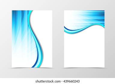 Flyer template wave design. Abstract flyer template in light blue color. Line spectrum flyer design. Vector illustration