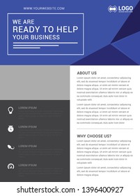 flyer templates design blue. Vector illustration.