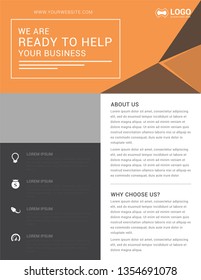 flyer templates design the orange. Vector illustration.