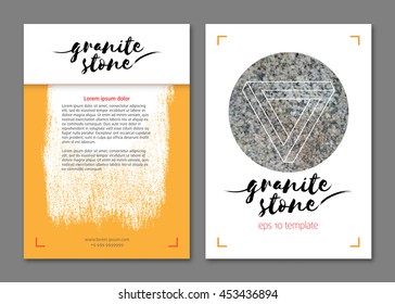 Flyer textured template. Can be used in book design, website background, CD cover, advertising. Vector illustration.