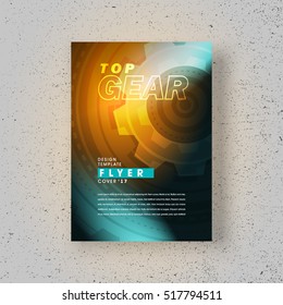 Flyer Top gear cover design, brochure size A4 template for repair car parts