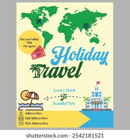 Flyer for travel agency ( holiday vacation with travel agercy)