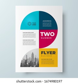 Flyer Two number theme design template cover