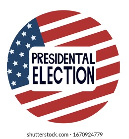  Logo azul portador rojo blanco. Día de las elecciones norteamericanas. Debate en Estados Unidos de la votación del presidente. Afiche de la votación de las elecciones.2020 Votación presidencial de los Estados Unidos de América