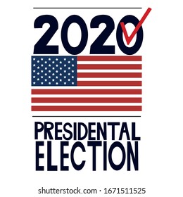  Flyer vector blue red white logo.American election day. Usa debate of president voting. Election voting poster.2020 United States of America presidential election vote