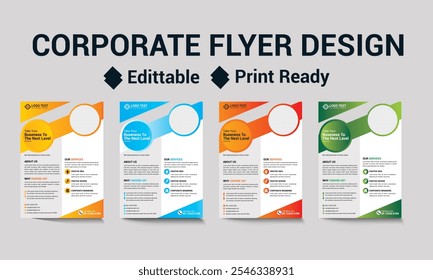A flyer vector corporate design with four color variation. 