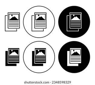 Flyer vector Icon set. brochure or booklet symbol in black color.