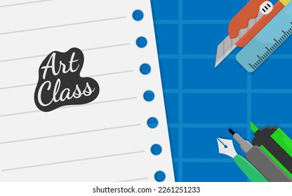 flyer vector illustration for art class info.