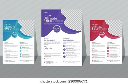  Flyer Vektorgrafik Modern Flyer Einfaches und kreatives Design Flayer sauber, modern und abstraktes Design Vorlage Vektordesign Formal und einzigartiges Design Flayer Layout Business Layout