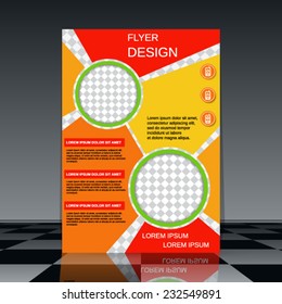 Flyer vector template. Abstract cover or booklet design.