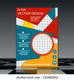 Flyer vector template. Abstract geometric background.