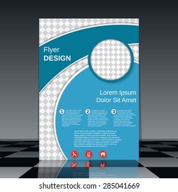 Flyer vector template. Booklet, placard, banner, brochure cover, magazine, poster abstract geometric design.