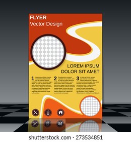 Flyer vector template. Booklet, poster, banner, brochure cover abstract design.