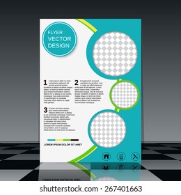 Flyer vector template. Brochure cover, poster, booklet, presentation abstract design.