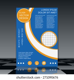 Flyer vector template. Brochure cover, poster, booklet abstract design.