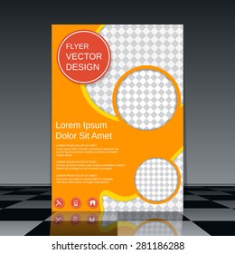 Flyer vector template. Brochure cover, magazine, banner, poster, booklet abstract design.