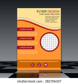 Flyer vector template. Brochure cover, poster, placard, banner, booklet abstract design.