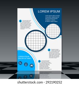 Flyer vector template. Brochure cover, poster, placard, banner, booklet design.