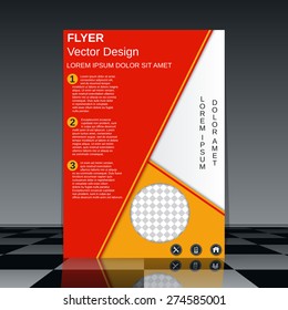 Flyer vector template. Brochure, magazine cover, booklet, poster abstract design.