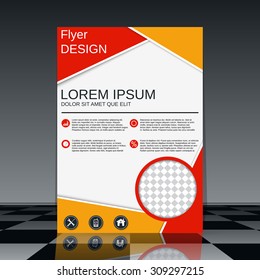 Flyer vector template. Brochure, magazine cover, business report, placard, booklet, poster, banner vector design. A4 size